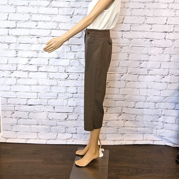 CATO, Boho olive green cropped khaki pants - Picture 8 of 12